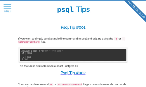 psql Tips