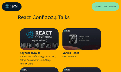 React Conf 2024 Talks