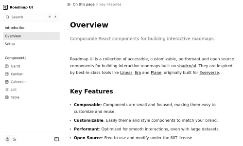 Roadmap UI