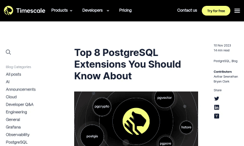 Top 8 PostgreSQL Extensions